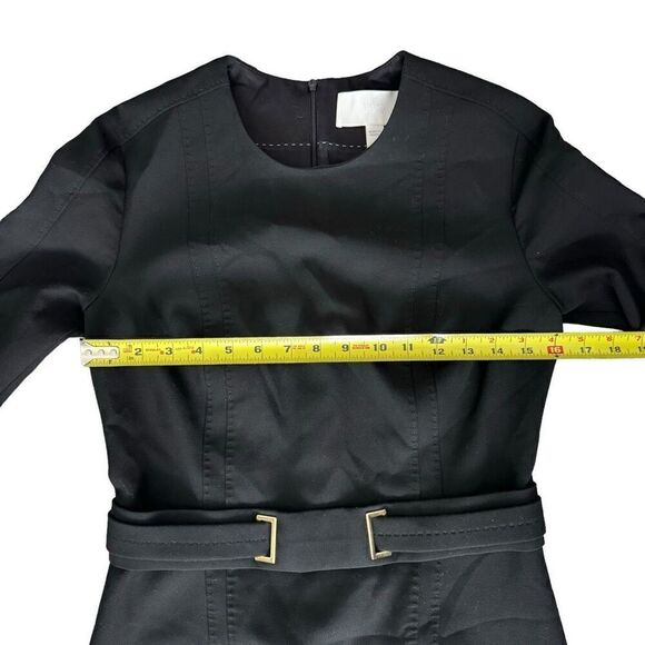 BOSS Hugo Boss Designer Little Black Dress Classic Midi Stretchy Size Medium 6/8 - Picture 4 of 11